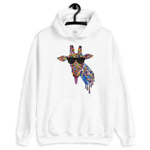 Cargar imagen en el visor de la galería, Sunglasses & Tongue Out Giraffe Hoodie (Front Design) - jiraffe Threads