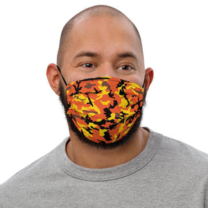 Yellow & Orange Camo Premium Face Mask - jiraffe Threads