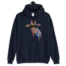 Cargar imagen en el visor de la galería, Sunglasses & Tongue Out Giraffe Hoodie (Front Design) - jiraffe Threads