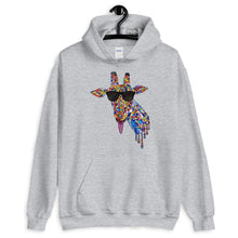 Cargar imagen en el visor de la galería, Sunglasses & Tongue Out Giraffe Hoodie (Front Design) - jiraffe Threads