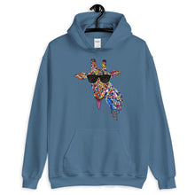 Cargar imagen en el visor de la galería, Sunglasses & Tongue Out Giraffe Hoodie (Front Design) - jiraffe Threads