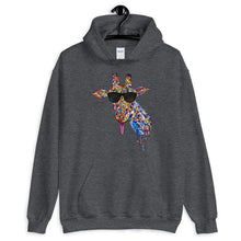 Cargar imagen en el visor de la galería, Sunglasses & Tongue Out Giraffe Hoodie (Front Design) - jiraffe Threads