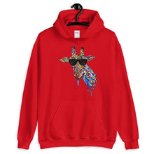 Cargar imagen en el visor de la galería, Sunglasses & Tongue Out Giraffe Hoodie (Front Design) - jiraffe Threads