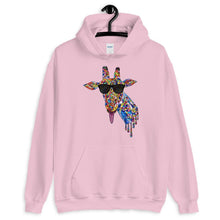 Load image into Gallery viewer, Sunglasses &amp; Tongue Out Giraffe Hoodie (Front Design) - jiraffe Threads