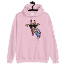 Cargar imagen en el visor de la galería, Sunglasses & Tongue Out Giraffe Hoodie (Front Design) - jiraffe Threads