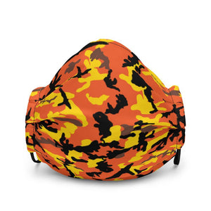 Yellow & Orange Camo Premium Face Mask - jiraffe Threads
