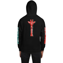 Load image into Gallery viewer, Men's Red & Teal Paisley Giraffe Hoodie - jiraffe Threads
