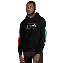 Load image into Gallery viewer, Men's Red & Teal Paisley Giraffe Hoodie - jiraffe Threads
