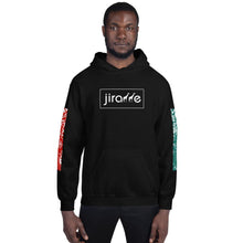 Load image into Gallery viewer, Men's Red & Teal Paisley Giraffe Hoodie - jiraffe Threads