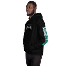 Load image into Gallery viewer, Men's Red & Teal Paisley Giraffe Hoodie - jiraffe Threads