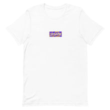 Load image into Gallery viewer, Purple & Gold Box Logo Tee - jiraffe Threads