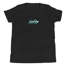 Load image into Gallery viewer, Youth Teal & Black Box Logo Tee - jiraffe Threads