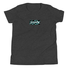 Load image into Gallery viewer, Youth Teal & Black Box Logo Tee - jiraffe Threads