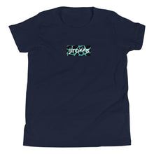 Load image into Gallery viewer, Youth Teal & Black Box Logo Tee - jiraffe Threads