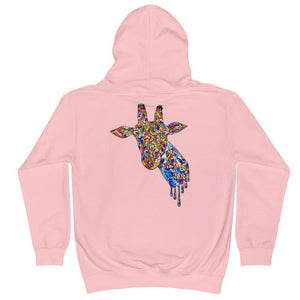 Girl's Mosaic Giraffe Hoodie - jiraffe Threads
