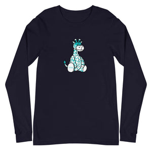 Men's Teal Plush Giraffe Long Sleeve Shirt - jiraffe Threads