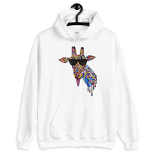 Load image into Gallery viewer, Sunglasses &amp; Tongue Out Giraffe Hoodie (Front Design) - jiraffe Threads