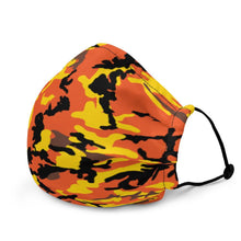 Load image into Gallery viewer, Yellow &amp; Orange Camo Premium Face Mask - jiraffe Threads