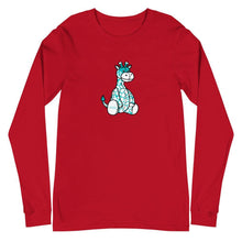 Load image into Gallery viewer, Men&#39;s Teal Plush Giraffe Long Sleeve Shirt - jiraffe Threads