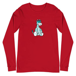 Men's Teal Plush Giraffe Long Sleeve Shirt - jiraffe Threads