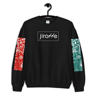 Red & Teal Paisley Giraffe Sweatshirt - jiraffe Threads