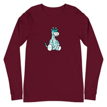 Load image into Gallery viewer, Men&#39;s Teal Plush Giraffe Long Sleeve Shirt - jiraffe Threads