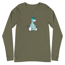 Load image into Gallery viewer, Men&#39;s Teal Plush Giraffe Long Sleeve Shirt - jiraffe Threads