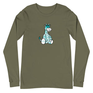 Men's Teal Plush Giraffe Long Sleeve Shirt - jiraffe Threads