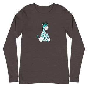 Men's Teal Plush Giraffe Long Sleeve Shirt - jiraffe Threads