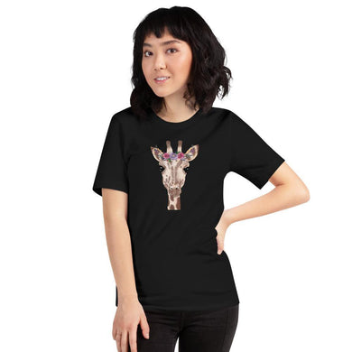 Women's Flower Crown Giraffe Shirt - jiraffe Threads