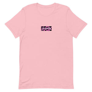 Pink & Black Box Logo Tee - jiraffe Threads