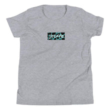 Load image into Gallery viewer, Youth Teal &amp; Black Box Logo Tee - jiraffe Threads